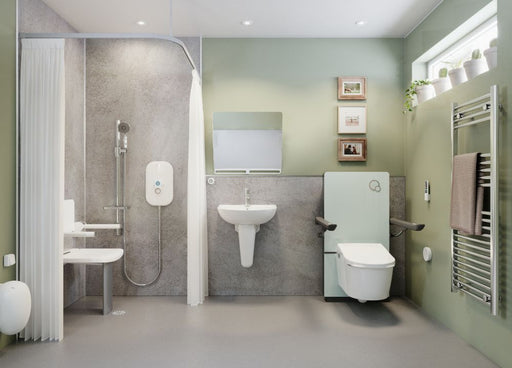 AKW Rise & Fall Bidet shown in a bathroom setting