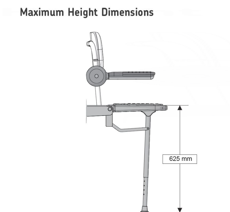 AKW 1000 Series Compact Fold Up Shower Seat – Blue Padded (01123)