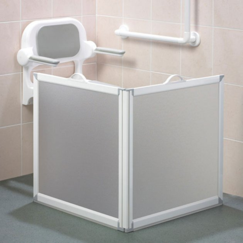 AKW Freeway 2 Panel Portable Shower Screen 750x750mm (750mm High) 15165