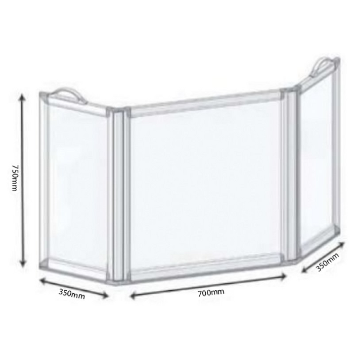AKW Freeway 3 Panel Portable Shower Screen 350x700x350mm (750mm High) 15136