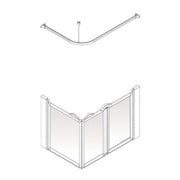 AKW Option A half height shower screen for shower trays – right hand