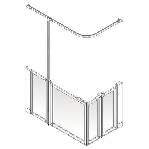 AKW Option BW half height shower screen for wet floors – left hand