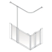 AKW Option B half height shower screen for shower trays – left hand