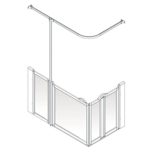 AKW Option B half height shower screen for shower trays – left hand