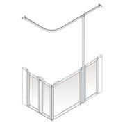 AKW Option B half height shower screen for shower trays – right hand