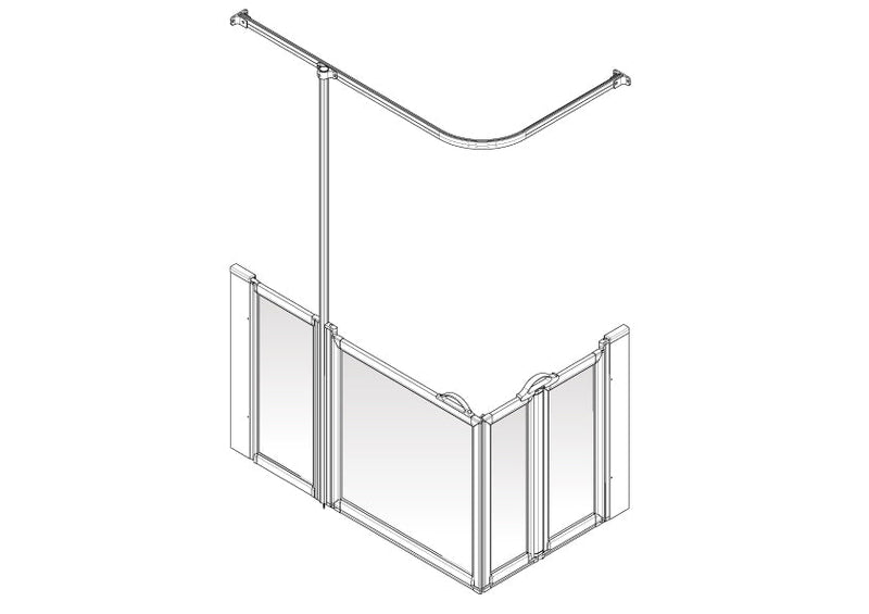 AKW Option B Silverdale shower screen for shower trays – left hand