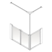 AKW Option C half height shower screen for shower trays – left hand