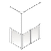 AKW Option C half height shower screen for shower trays – right hand