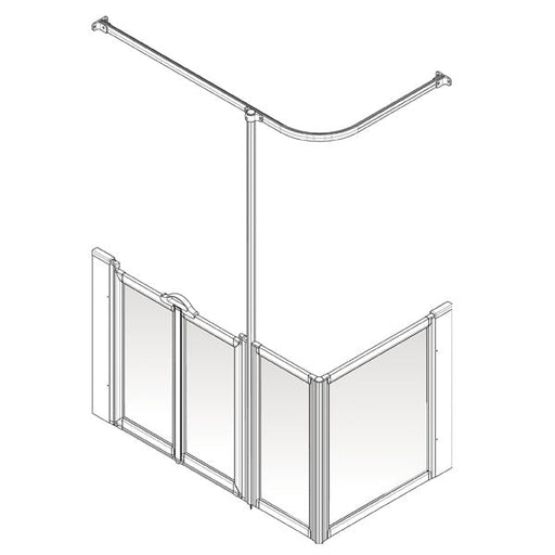 AKW Option D half height shower screen for shower trays – left hand
