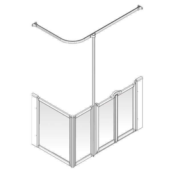 AKW Option D half height shower screen for shower trays – right hand