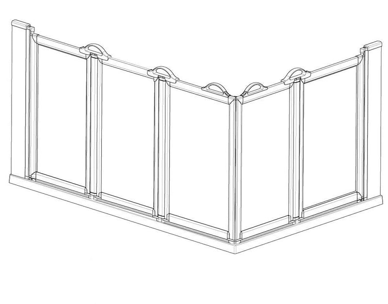 AKW Option E5 half height shower screen for shower trays – left hand