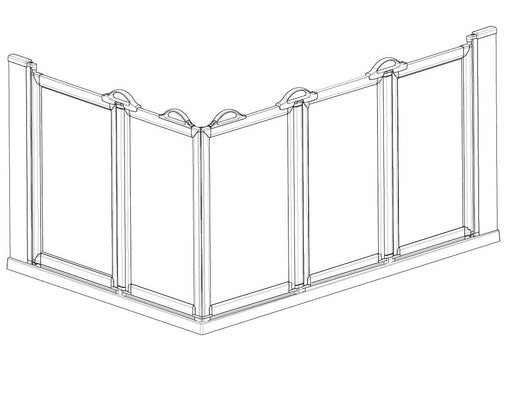 AKW Option E5 half height shower screen for shower trays – right hand