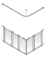 AKW Option EW5 750mm high shower screen for wet floors – left hand