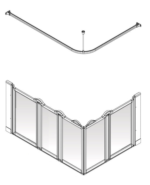 AKW Option EW5 750mm high shower screen for wet floors – left hand