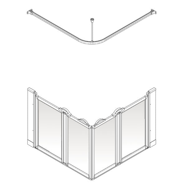 AKW Option EW half height shower screen for wet floors