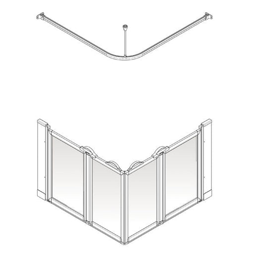 AKW Option EW half height shower screen for wet floors