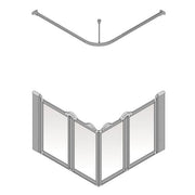 AKW Option EW Silverdale shower screen for wet floors