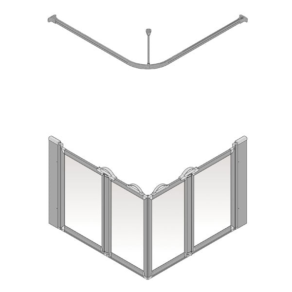 AKW Option EW Silverdale shower screen for wet floors
