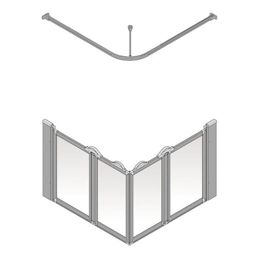 AKW Option EW Silverdale shower screen for wet floors