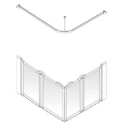 AKW Option E half height shower screen for shower trays