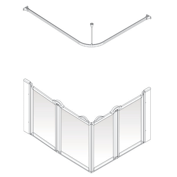 AKW Option E half height shower screen for shower trays