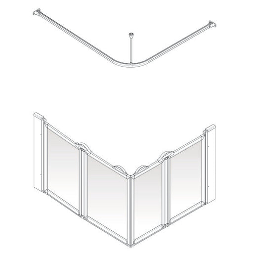 AKW Option E half height shower screen for shower trays