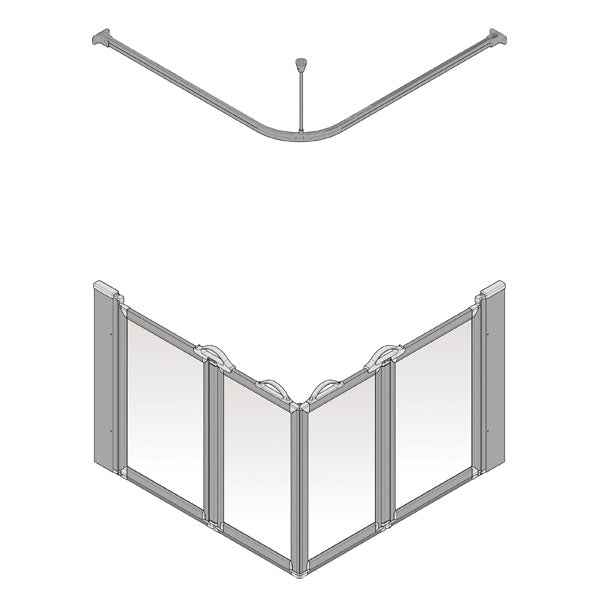 AKW Option E Silverdale shower screen for shower trays