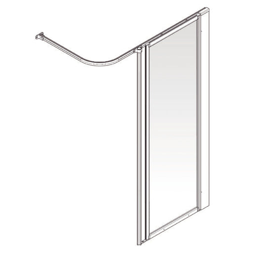 AKW Option HFW 1880mm high shower screen for wet floors