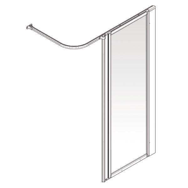 AKW Option HF 1880mm high shower screen for shower trays