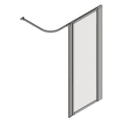 AKW Option HF Silverdale full height shower screen for shower trays, 1880mm high