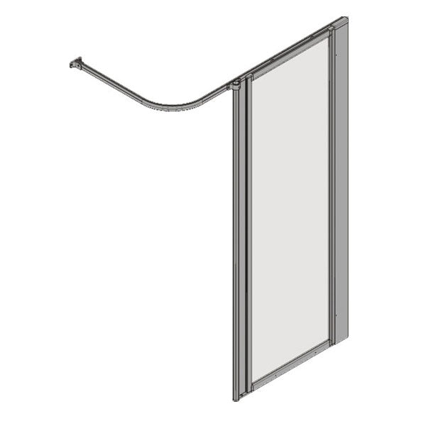 AKW Option HF Silverdale full height shower screen for shower trays, 1880mm high
