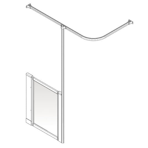 AKW Option HW half height shower screen for wet floors – left hand