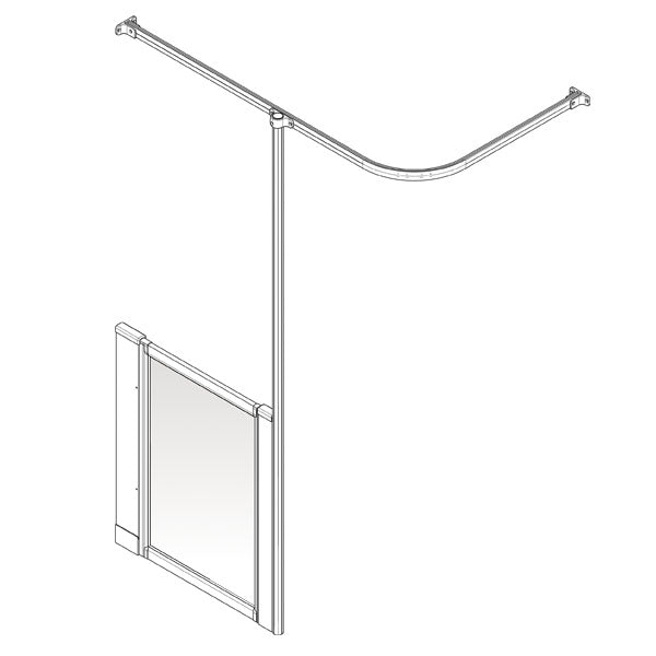 AKW Option H Silverdale shower screen for shower trays – left hand