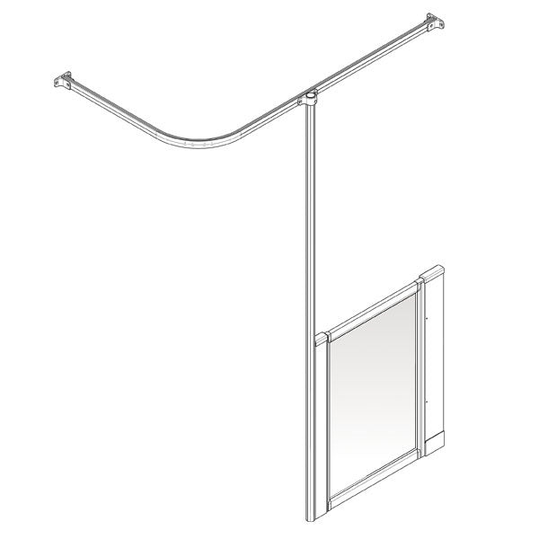 AKW Option H Silverdale shower screen for shower trays – right hand