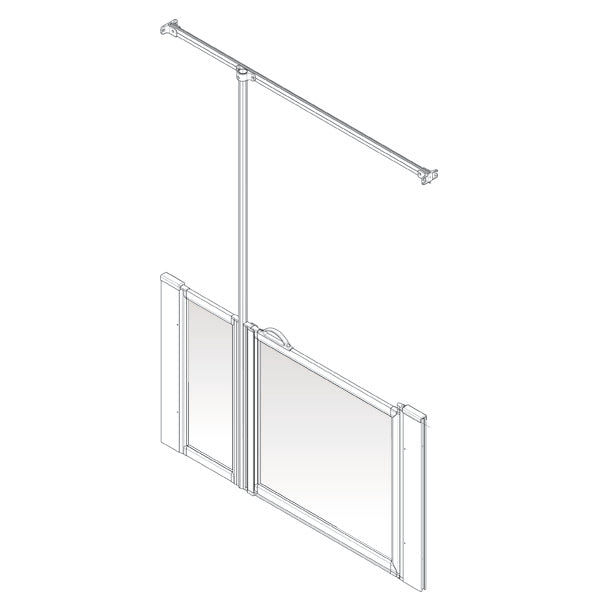 AKW Option J half height shower screen for wet floors and shower trays – left hand
