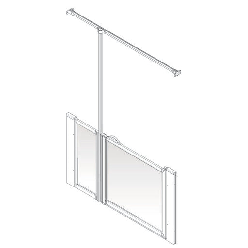 AKW Option J half height shower screen for wet floors and shower trays – left hand