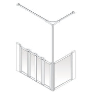 AKW Option K half height shower screen for shower trays – left hand