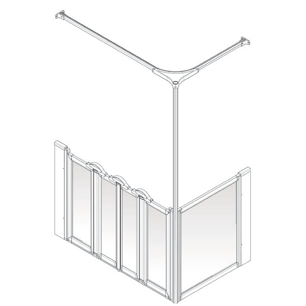 AKW Option K half height shower screen for shower trays – left hand