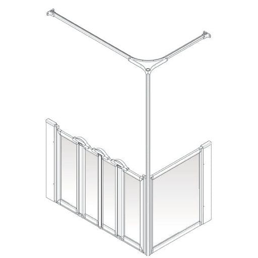 AKW Option K half height shower screen for shower trays – left hand