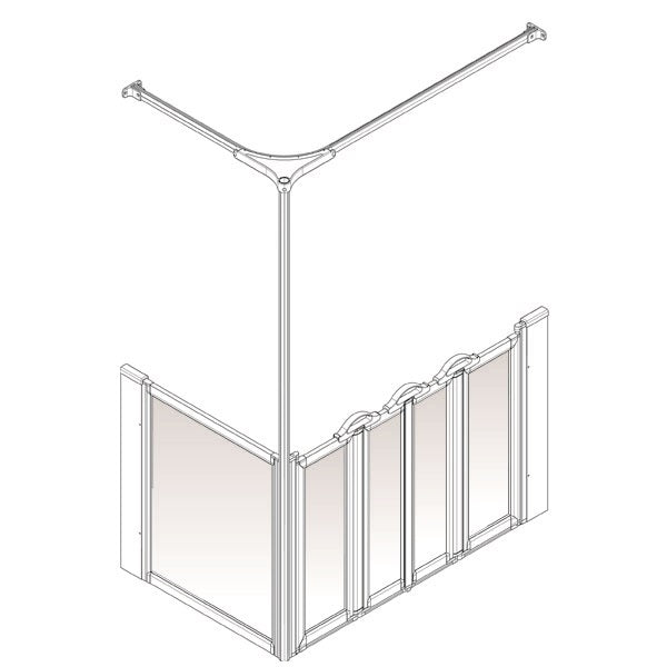 AKW Option K half height shower screen for shower trays – right hand