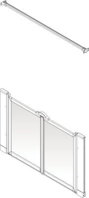 AKW Option MW half height shower screen for wet floors