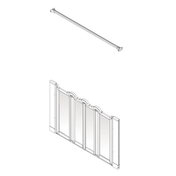 AKW Option NW half height shower screen for wet floors