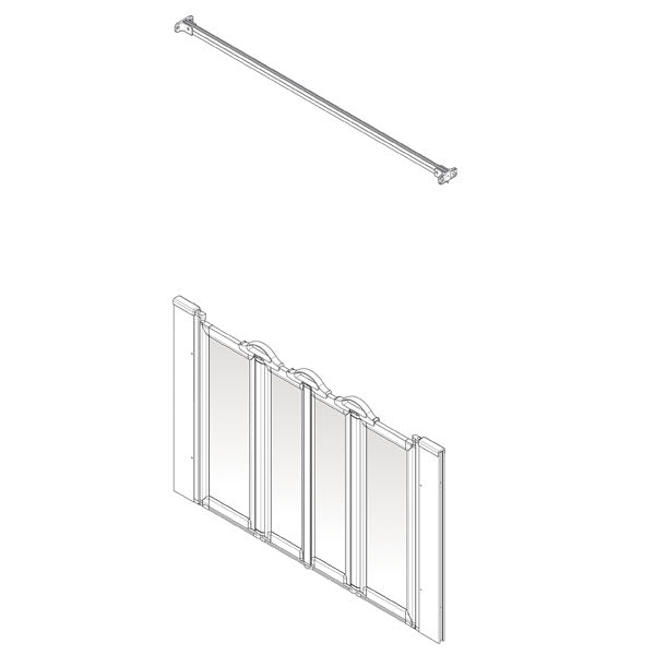 AKW Option N half height shower screen for shower trays