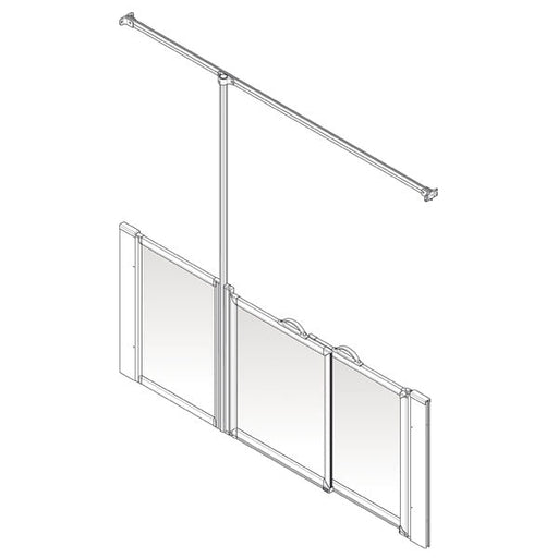 AKW Option PW half height shower screen for wet floors – left hand
