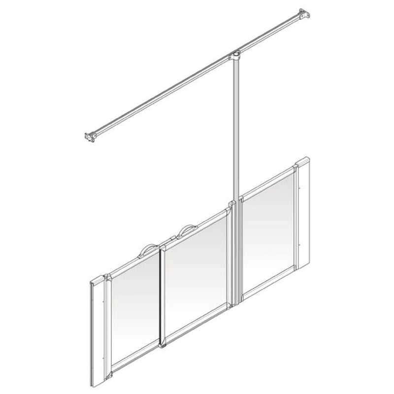 AKW Option PW half height shower screen for wet floors – right hand