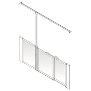 AKW Option P half height shower screen for shower trays – left hand