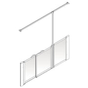 AKW Option P half height shower screen for shower trays – right hand