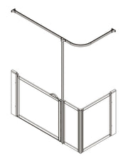AKW Option Q half height shower screen for shower trays – left hand
