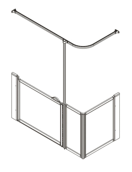 AKW Option Q half height shower screen for shower trays – left hand