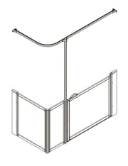 AKW Option Q half height shower screen for shower trays – right hand